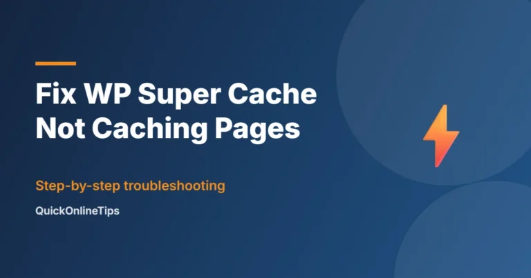 Fix WP Super Cache errors