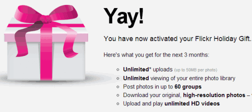 flickr pro gift