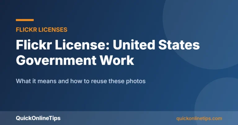 Flickr United States Government Work license explained