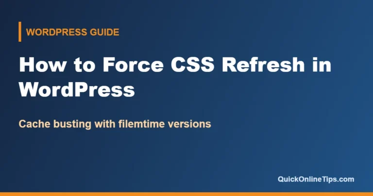 How to force a CSS refresh in WordPress