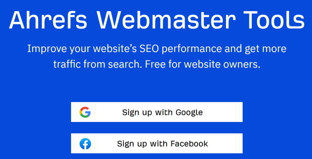 free ahrefs webmaster tools