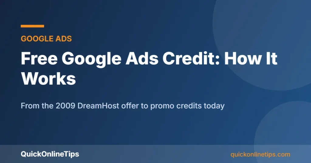 Free Google Ads credit promotional offer