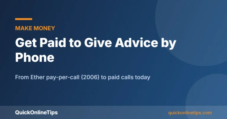 Get paid to give advice by phone
