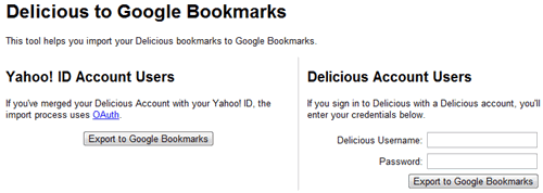 export delicious to google