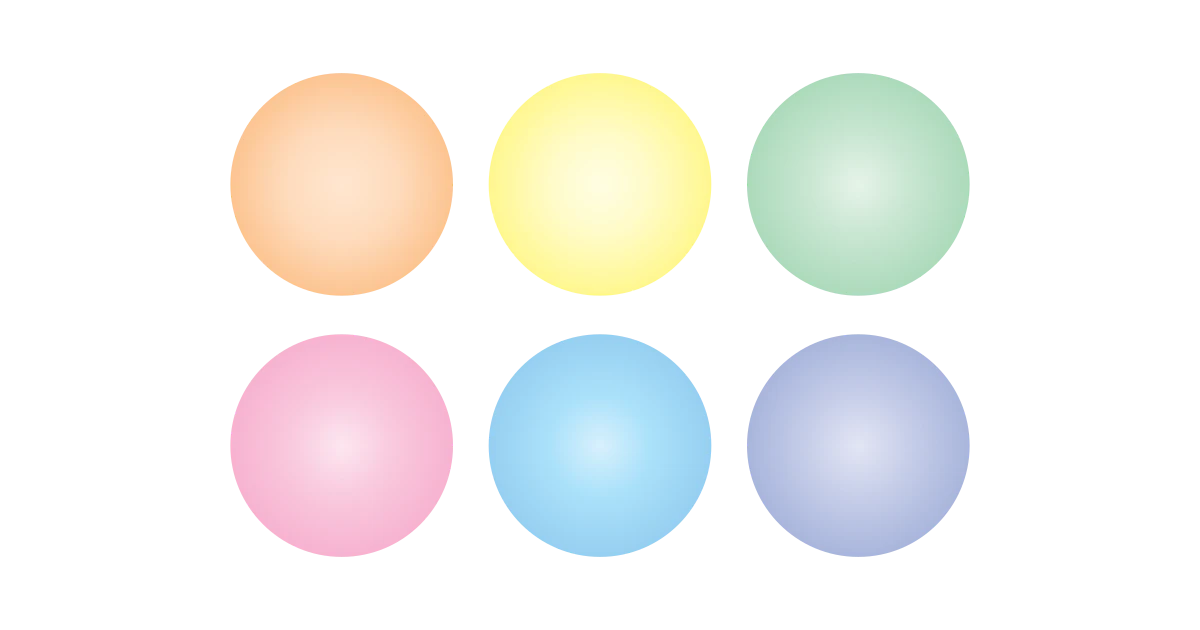 Six colorful spheres symbolizing simple, friendly Google design principles