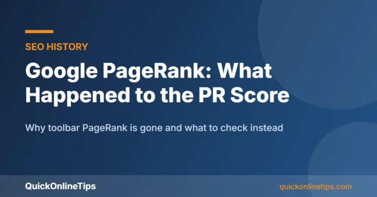 Google PageRank history and what to check instead