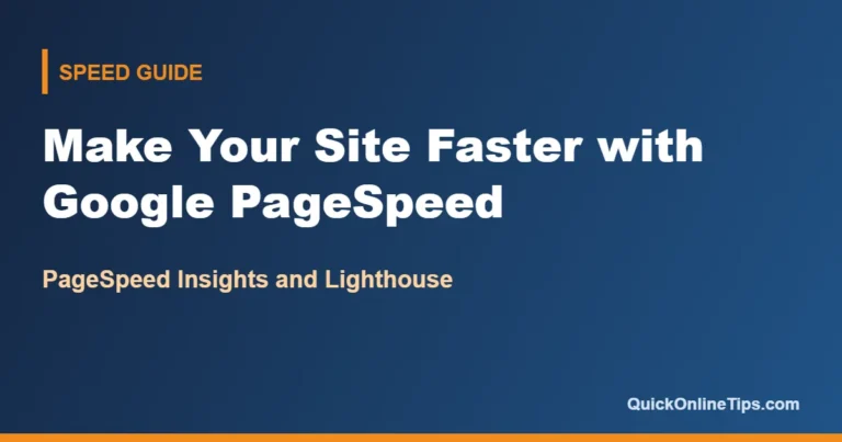 Make your site faster with Google PageSpeed Insights