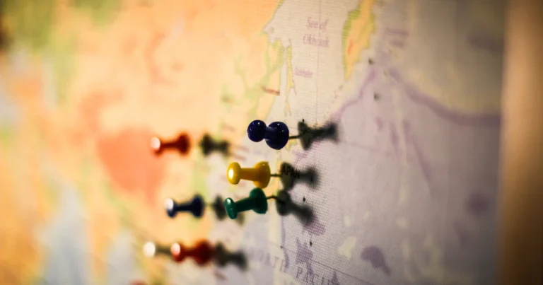 Red push pin in a map, as Google results change by location and person