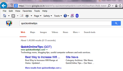 Google Search Box in IE