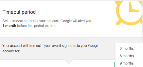 google timeout time