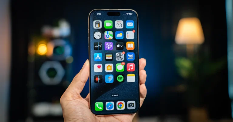 Hand holding an iPhone, ready to clear the Safari and app cache