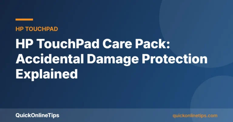 HP TouchPad Care Pack with accidental damage protection card from QuickOnlineTips