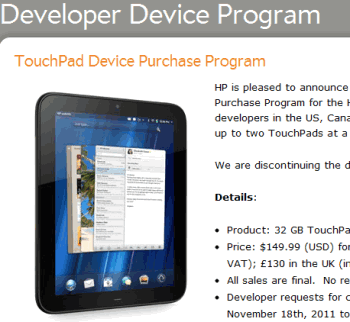 hp touchpad developers