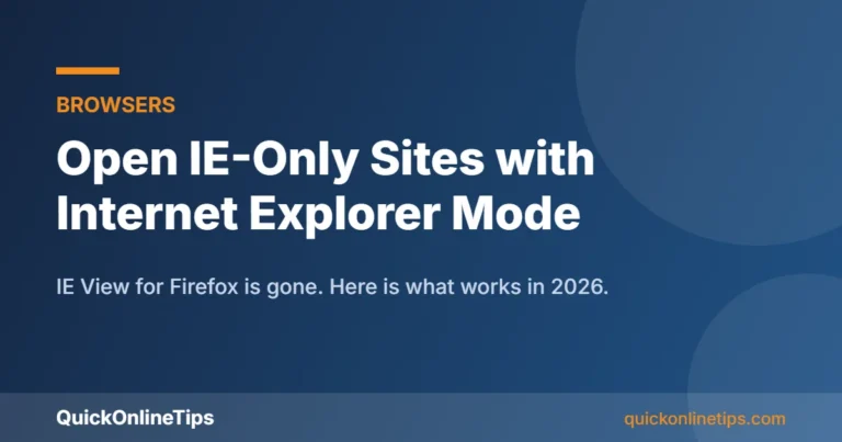 Open IE-only sites with Internet Explorer mode in Microsoft Edge