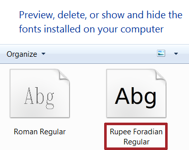 install rupee font