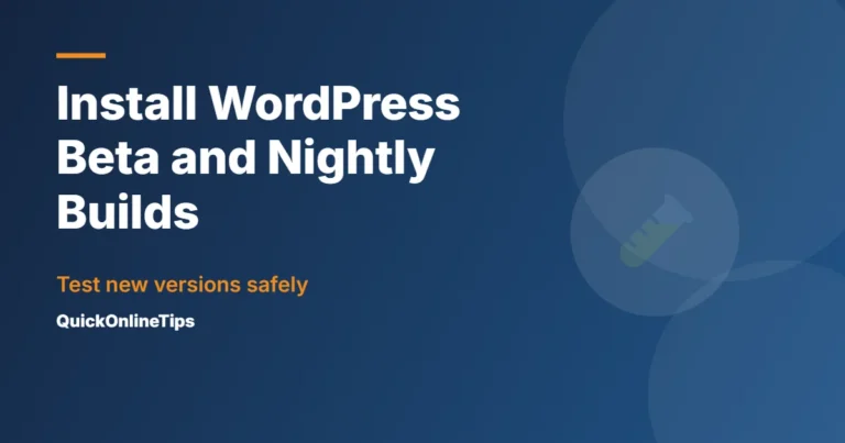 Install WordPress beta and nightly builds