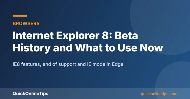 Internet Explorer 8 history and alternatives guide card