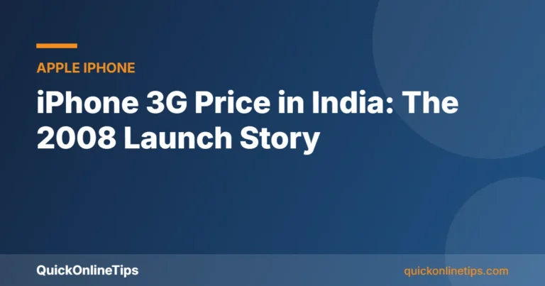iPhone 3G price in India 2008 launch card from QuickOnlineTips