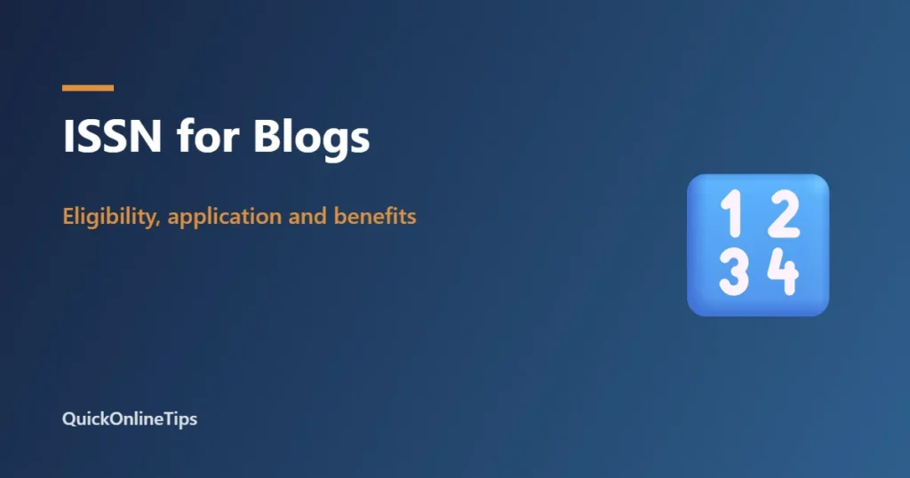 ISSN for blogs
