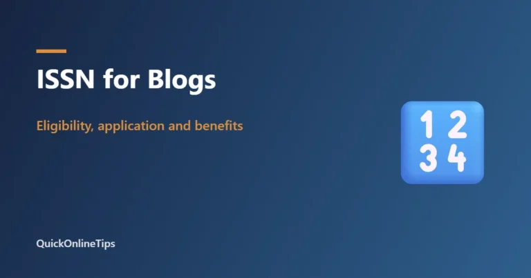 ISSN for blogs