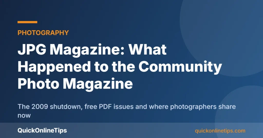 JPG Magazine photography magazine history and alternatives
