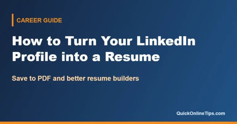How to turn your LinkedIn profile into a resume
