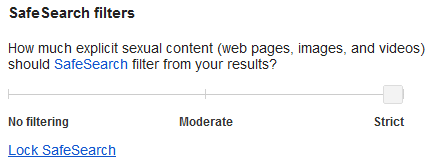 lock Google safe search