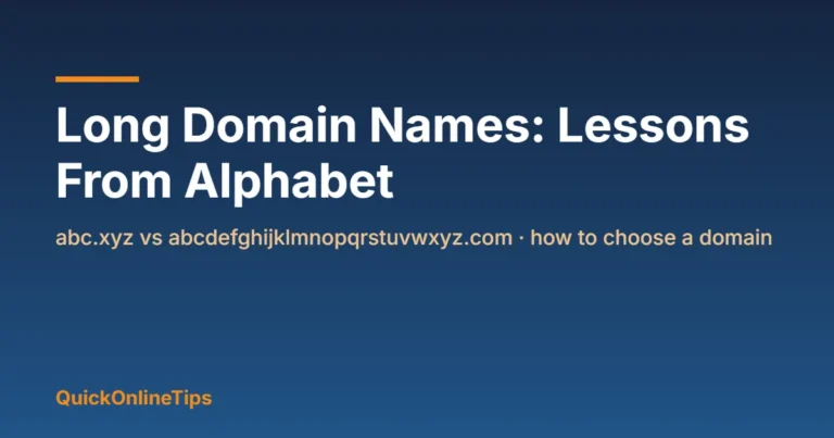 Long domain names: lessons from Alphabet