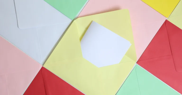 Mailto links vs contact forms: colorful envelopes with one open