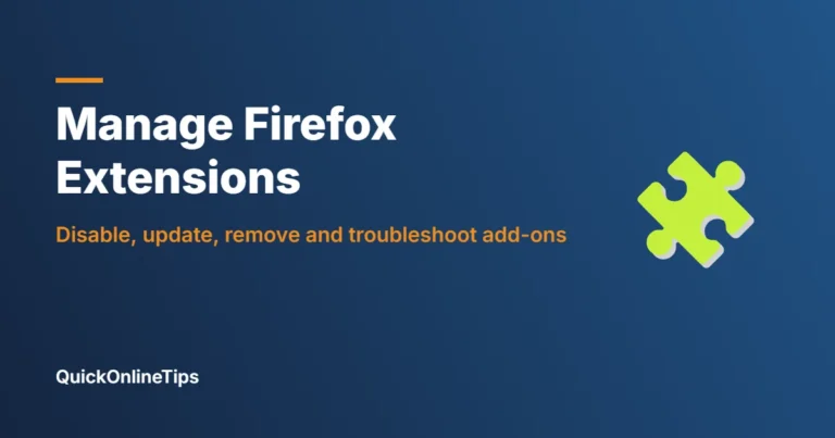 Manage Firefox extensions