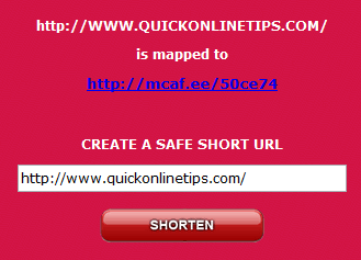 mcafee-short url