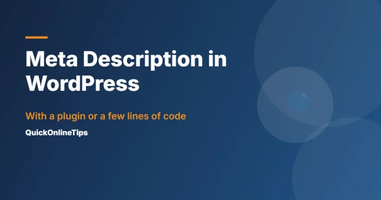 Meta description in WordPress