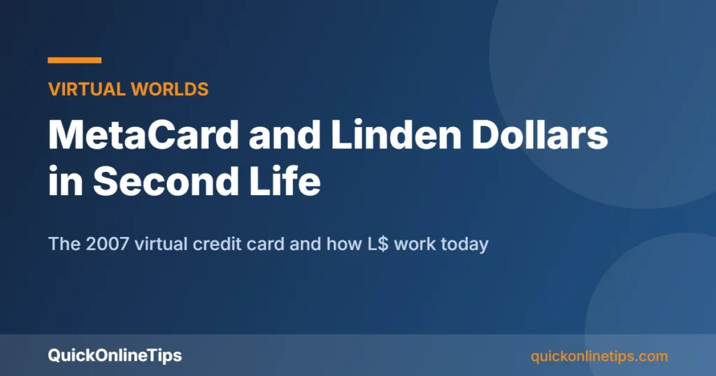 MetaCard Second Life credit card and Linden dollars