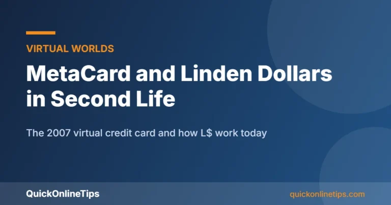 MetaCard Second Life credit card and Linden dollars