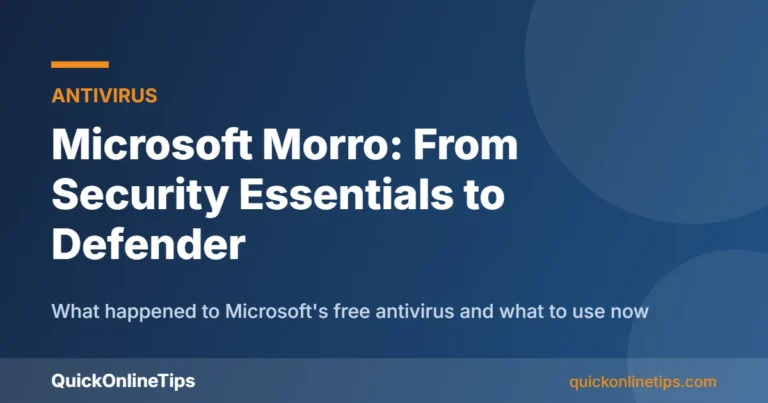 Microsoft Morro free antivirus history and Microsoft Defender today