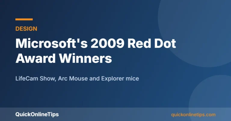 Microsoft red dot award winners 2009 card