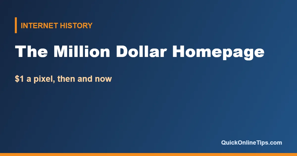 The Million Dollar Homepage, $1 per pixel advertising