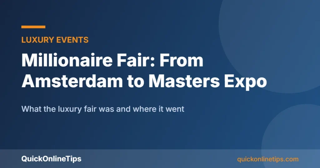 Millionaire Fair luxury lifestyle event guide card