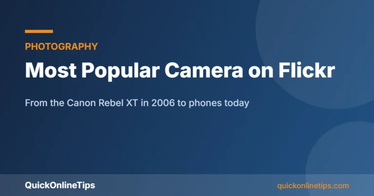 Most popular camera on Flickr guide card