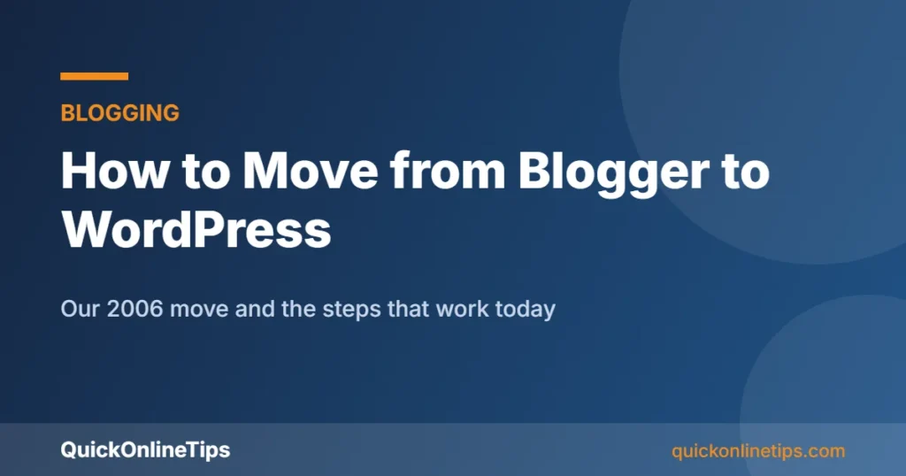 Move from Blogger to WordPress
