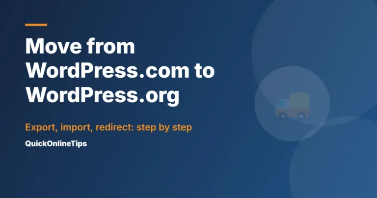 Move blog from WordPress.com to WordPress.org