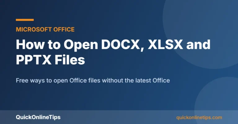 How to open docx, xlsx and pptx files for free