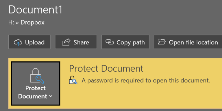password protected document
