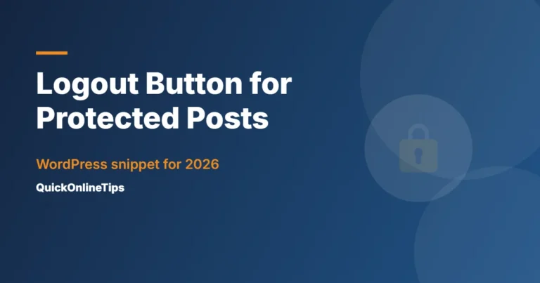 Logout button for password protected WordPress posts