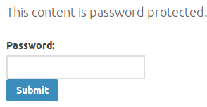 password protected pages