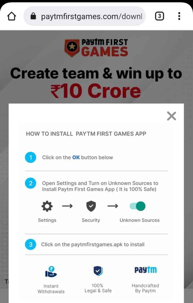 download paytm first games apk