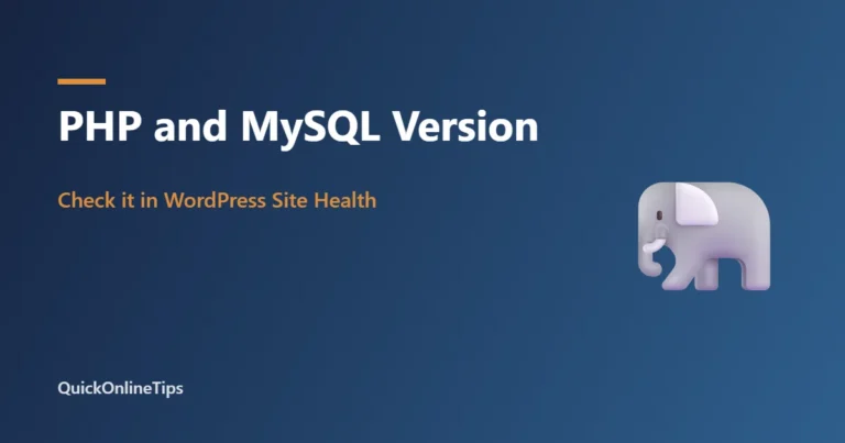 Check PHP and MySQL version in WordPress