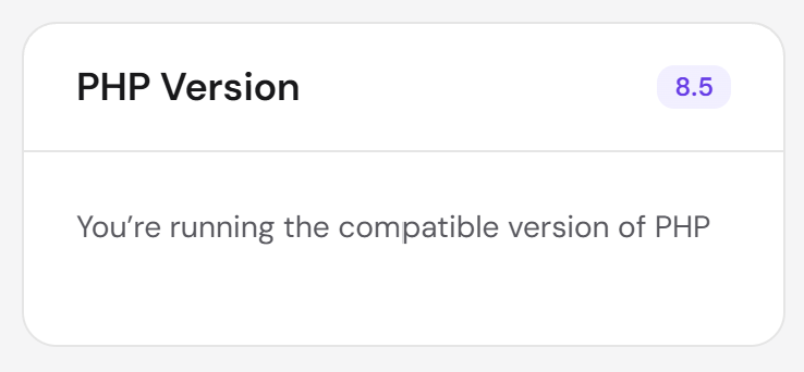 PHP version updated to 8.5