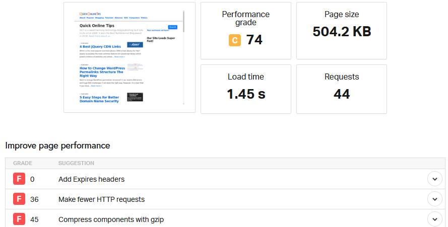pingdom speed test
