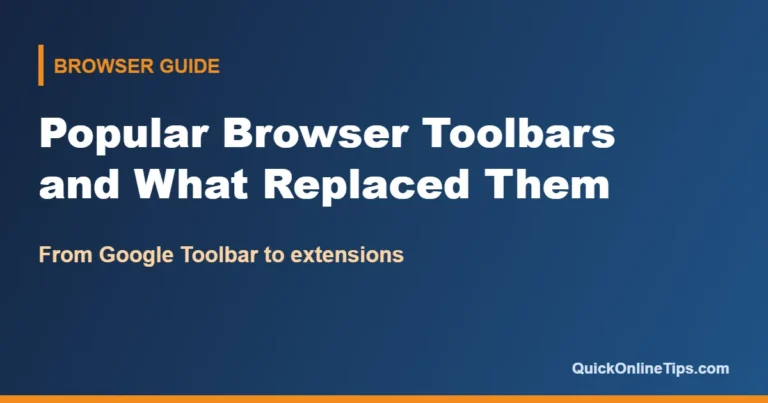 Popular browser toolbars and the extensions that replaced them
